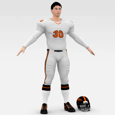 American Football Player 3D Model