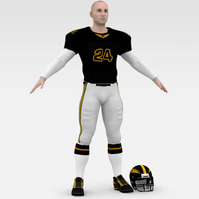 American Football Player 3D Model