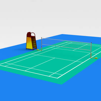 Badminton Court 3D Model