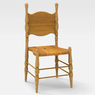 Wooden Chiar - Furniture 3D Model