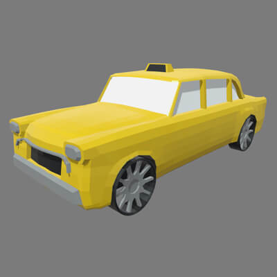 Low Poly Taxi 01