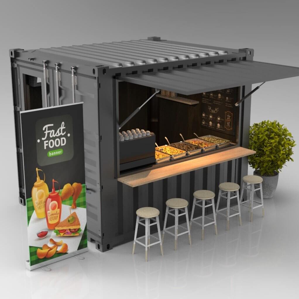 10ft Container Kiosk 3D Model