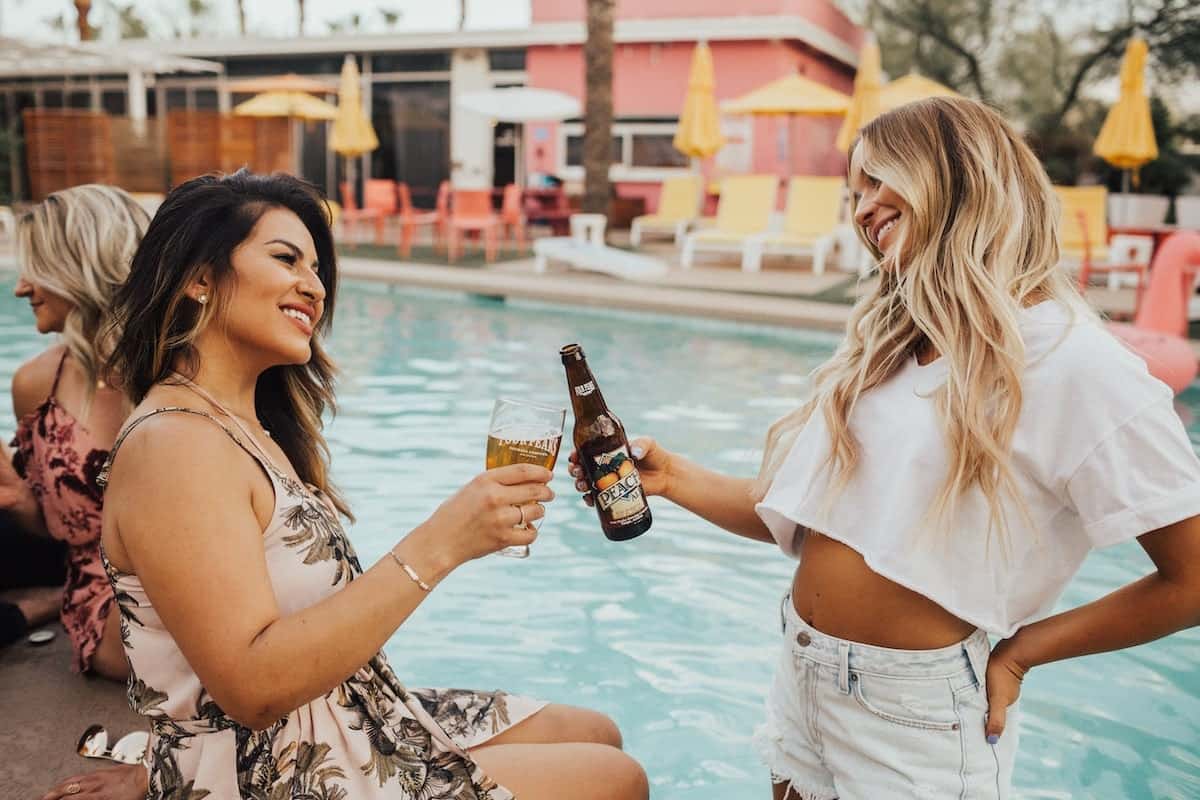 drinks by the pool