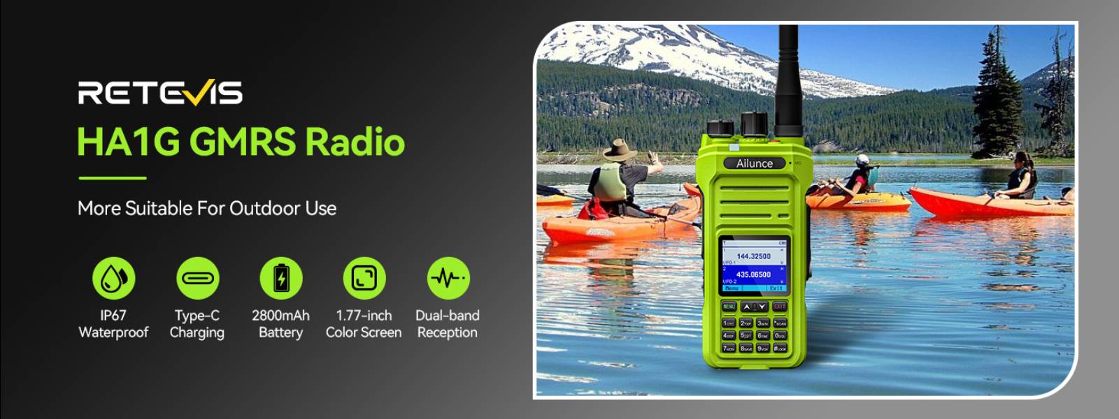 Ailunce HA1G 5W IP67 Rugged GMRS Radio