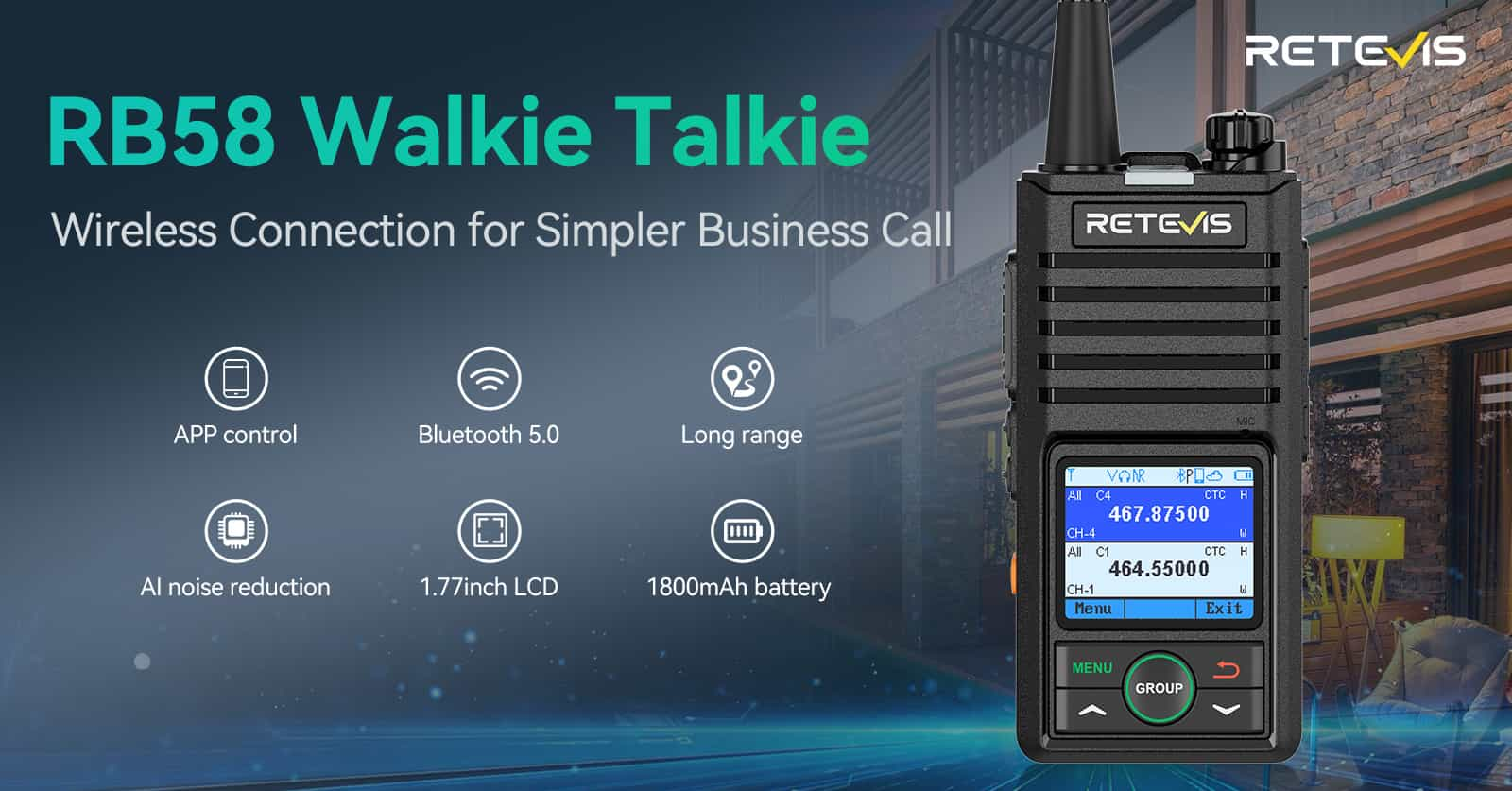 RB58 walkie talkie -wireless connection for simpler business call