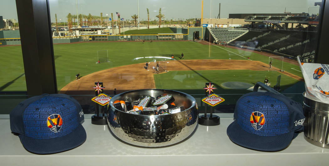 Fan suites have team souvenirs free for the taking before the Las Vegas Aviators home opener on ...