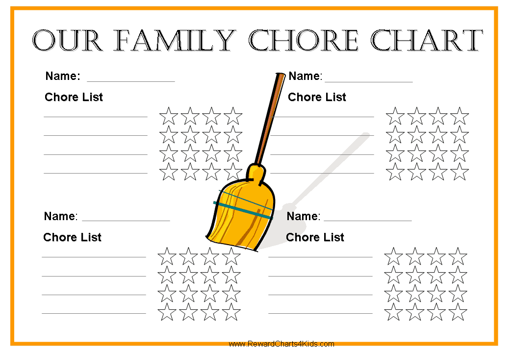 Free Printable Family Chore Chart Template