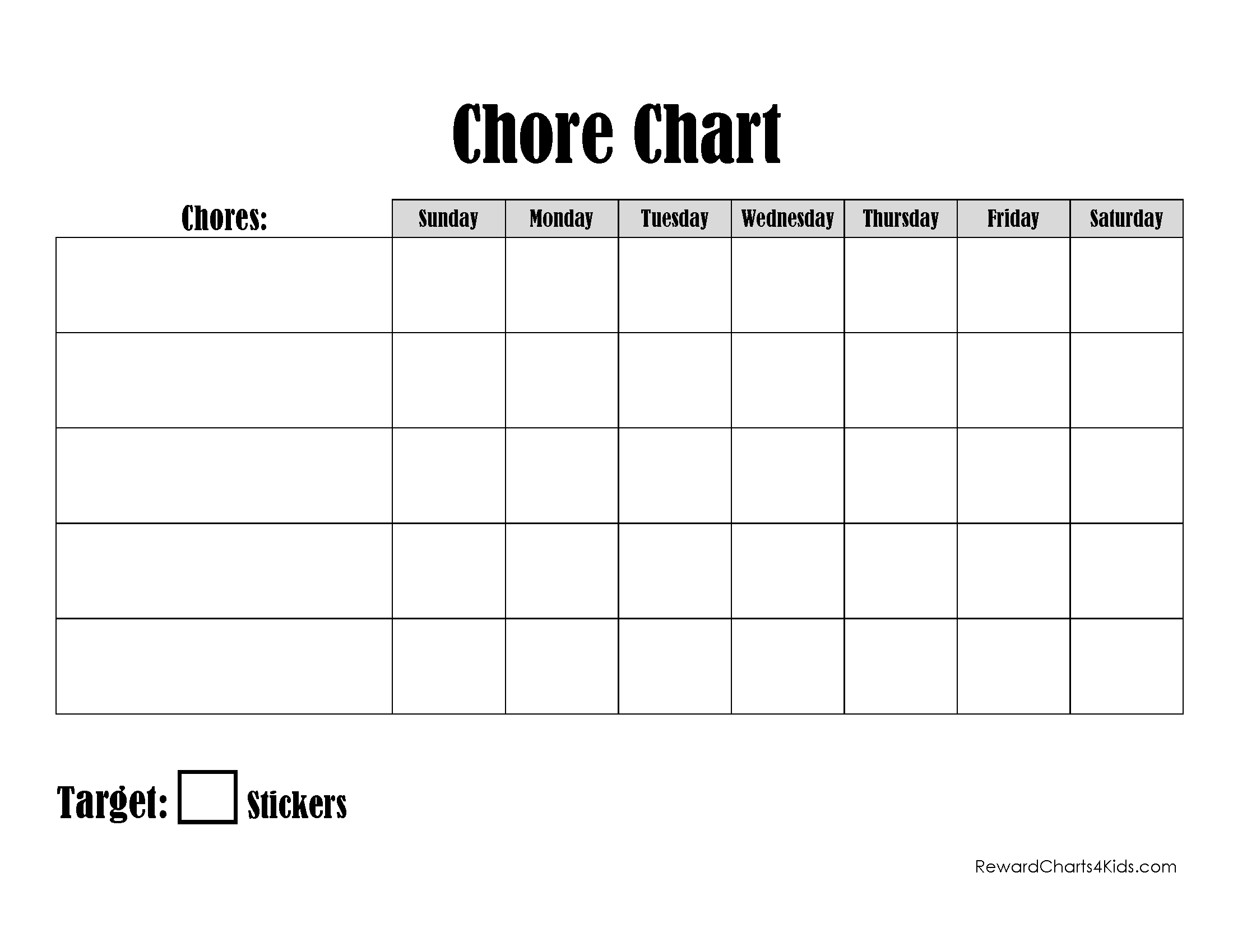 Free Printable Chore Chart for Kids | Customize Online & Print at Home