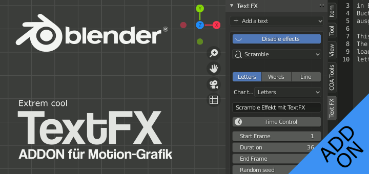 Blender TextFX Addon