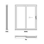 Glass Sliding Door Elevation Dwg