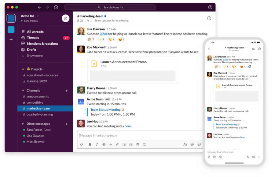 Slack is a B2B messaging application that offers a free tier.