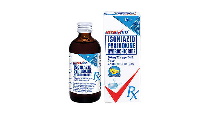 RM ISONIAZID + PYRIDOXINE HYDROCHLORIDE 200 MG/ 12 MG PER 5 ML SYRUP