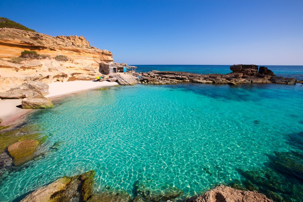 Turquoise waters in Formentera