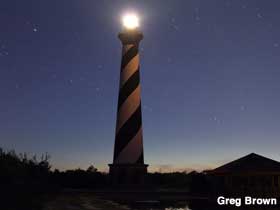 Lighthouse at night.