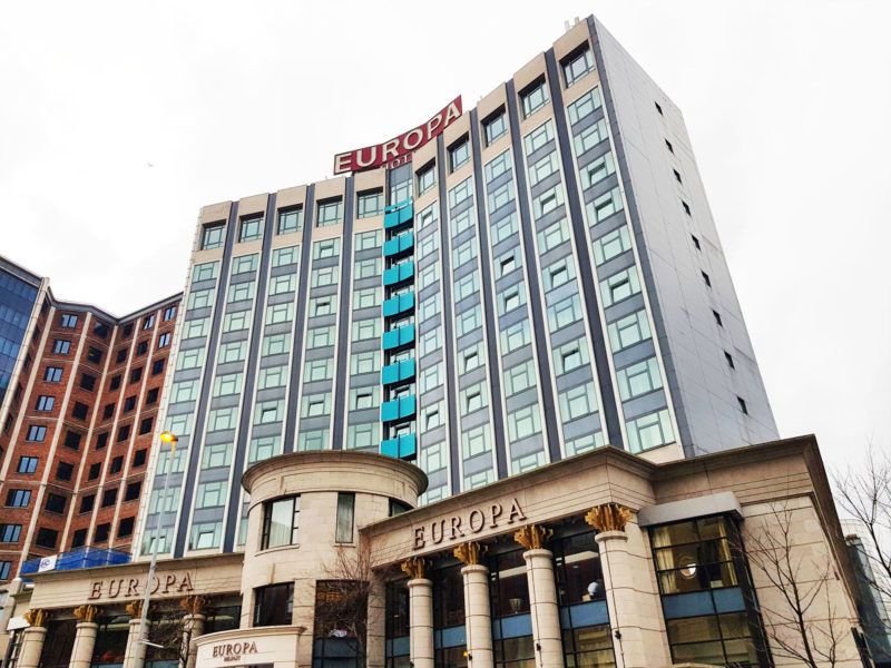 Europa Hotel, a four-star hotel in Great Victoria Street, Belfast, Northern Ireland.