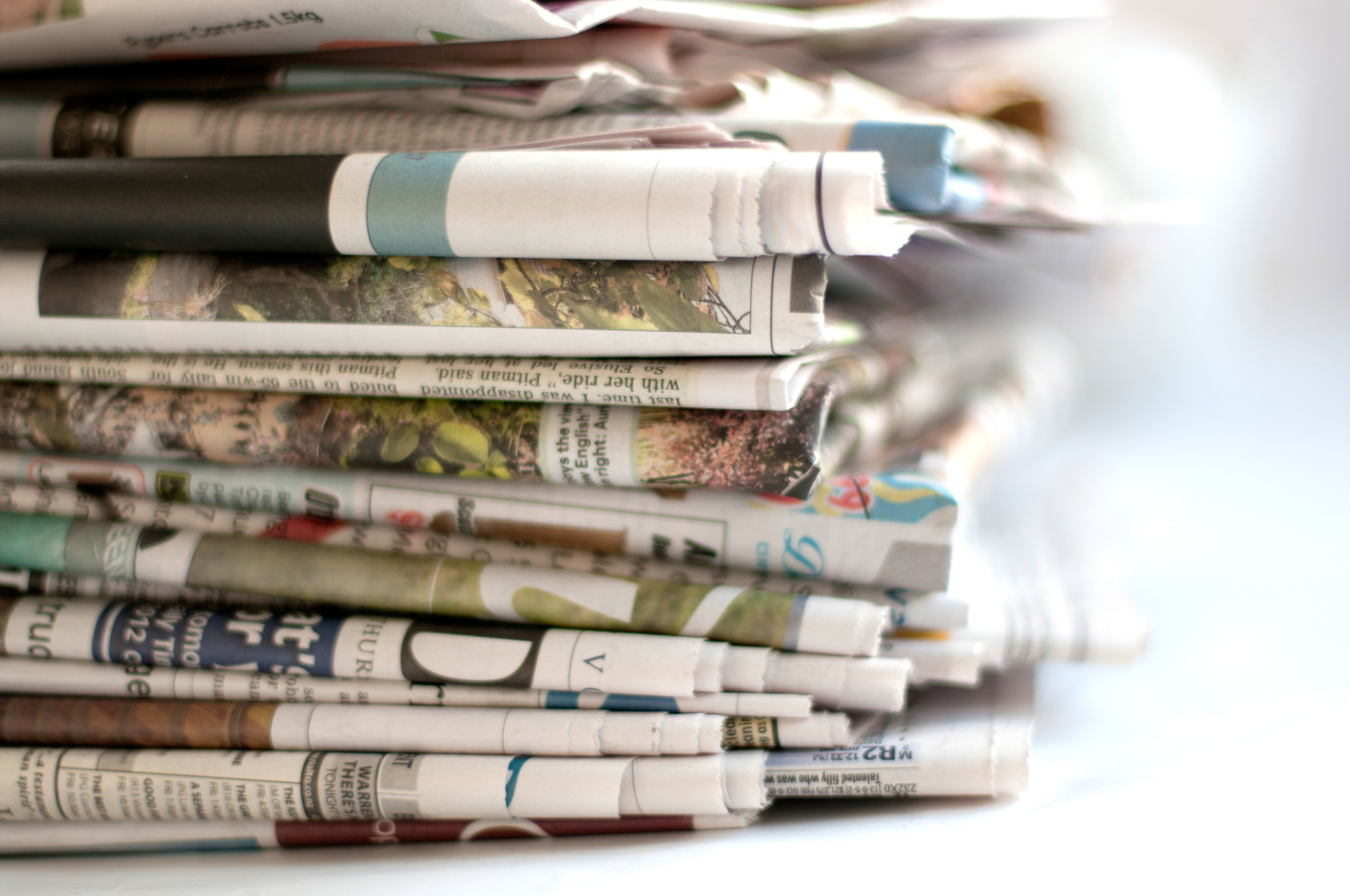 A stack of old newspapers