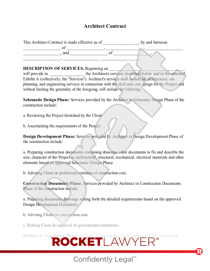 Free Architect Contract: Make & Download - Rocket Lawyer