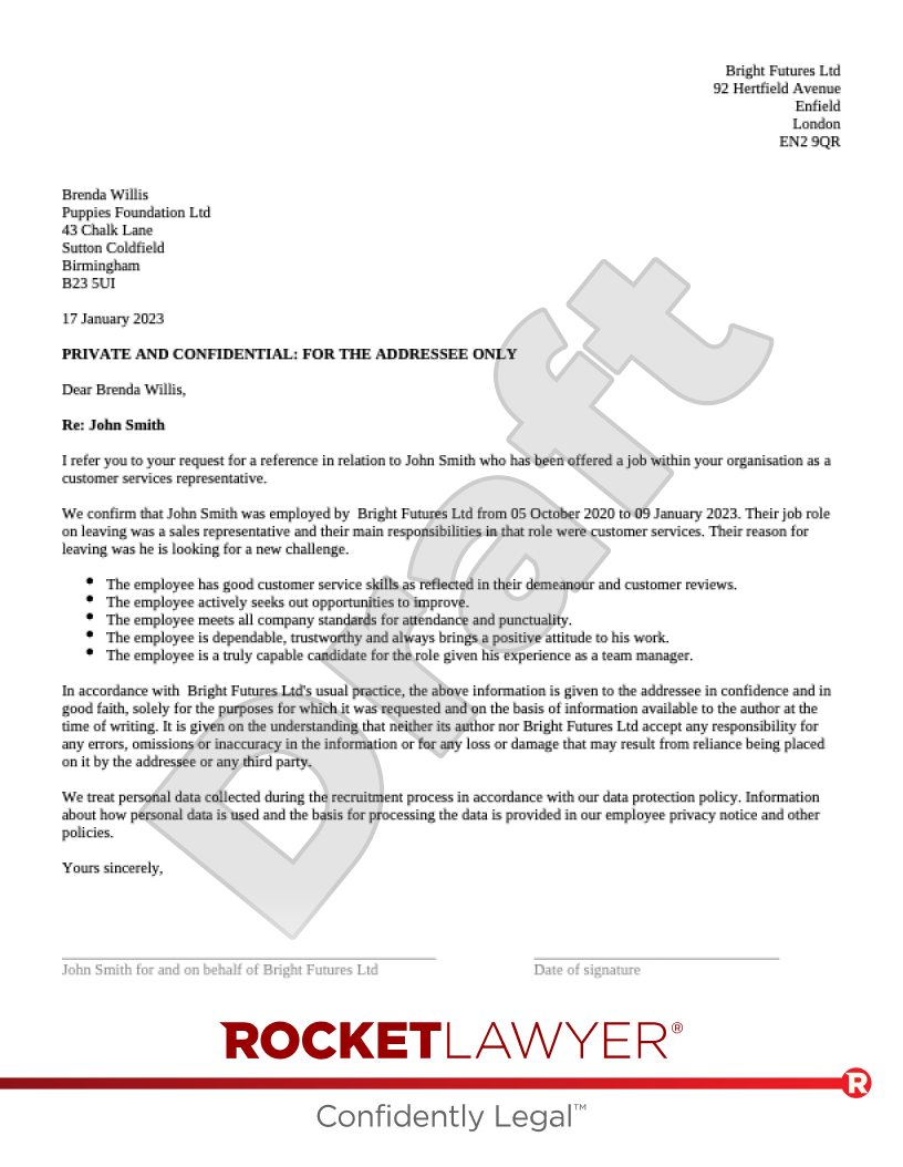 Work Reference Letter Template Uk at tarsevenblog Blog