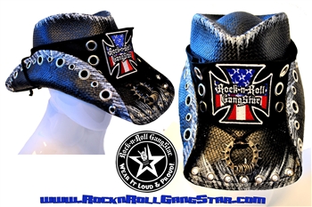 Custom Shapeable Cowboy Hat black version 6 Rock and Roll Heavy Metal ...