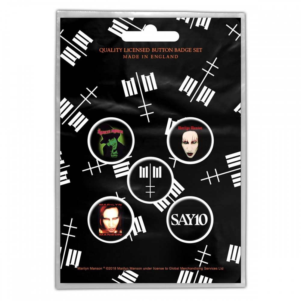 Marilyn Manson Logo Button Badge Set