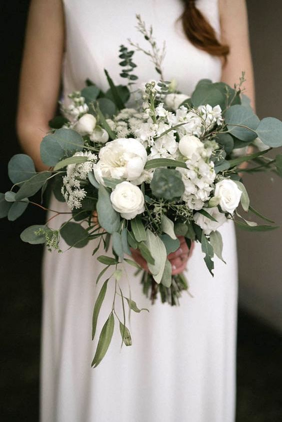 Cascading Greenery Wedding Bouquets