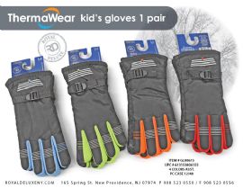 Kid's Neon Ski Gloves W/ Adjustable Buckle