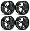 2020-2024 C8 Corvette 19" & 20" 5-Open Trident Spoke Wheel Kit in Black (Includes 4)