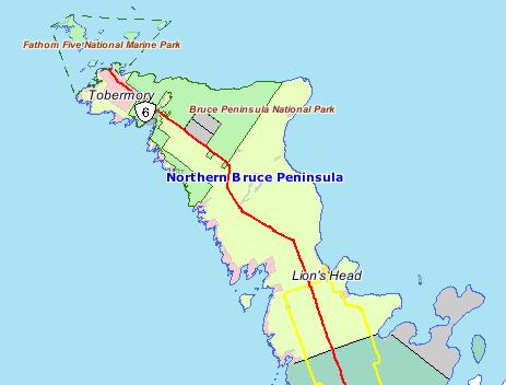 Udělej sněhuláka Panovník Plánováno bruce peninsula map Náhodou Světlo ...