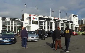 Saab enthusiasts gather at the legendary Ace Cafe in London, celebrating a brand that endures through passion and legacy.