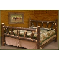 Brand New Rustic Furniture Bark On Lodge Pole Pine Log Bed