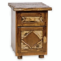 Brand New Rustic Furniture Enclosed Nightstand - Adirondack Style