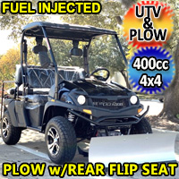 400cc GVX Gas Golf Cart UTV 4x4 With Rear Flip Seat & Plow Street Legal Light Package All Wheel Drive