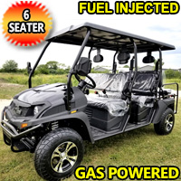 Gas Golf Cart 6 Seater GVX Limo EFI Utility Vehicle Six Passenger UTV 2WD/4WD - CAZADOR LIMO 400cc - BLACK