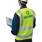 First Aider Printed Hi Vis Vest - Yellow