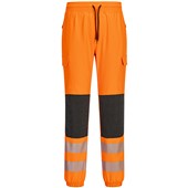 Portwest KX346 KX3 Orange Slim Fit Stretch Hi Vis Flexi Jogging Bottoms