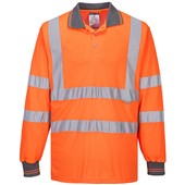 Portwest S277 Orange Long Sleeved Hi Vis Polo Shirt