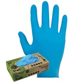 TraffiGlove TD02 Sustain Blue Powder Free Biodegradable Tri Polymer Disposable Gloves AQL1.5 (Box 100)