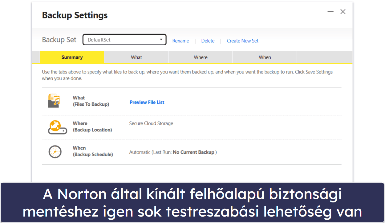 Norton biztonsági funkciók