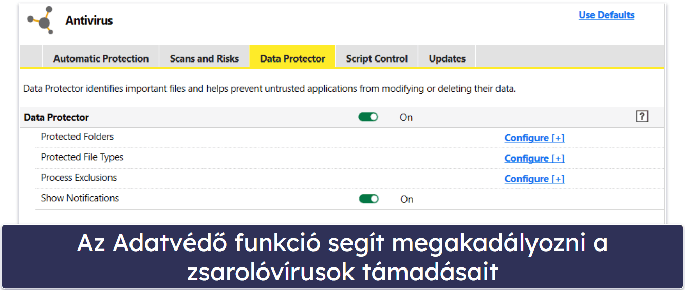 Norton biztonsági funkciók