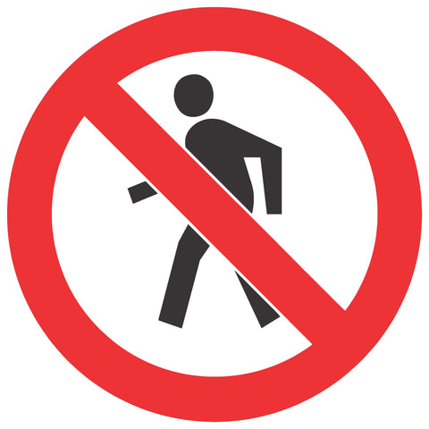 No Thoroughfare For Pedestrians safety sign (PV3) | Safety Sign Online