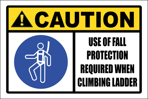 LD16 - Caution Use Of Fall Protection Sign | Safety Signs & Equipment