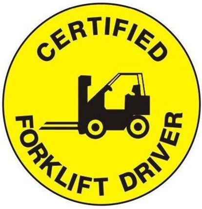 Hard Hat Emblem, CERTIFIED FORKLIFT DRIVER