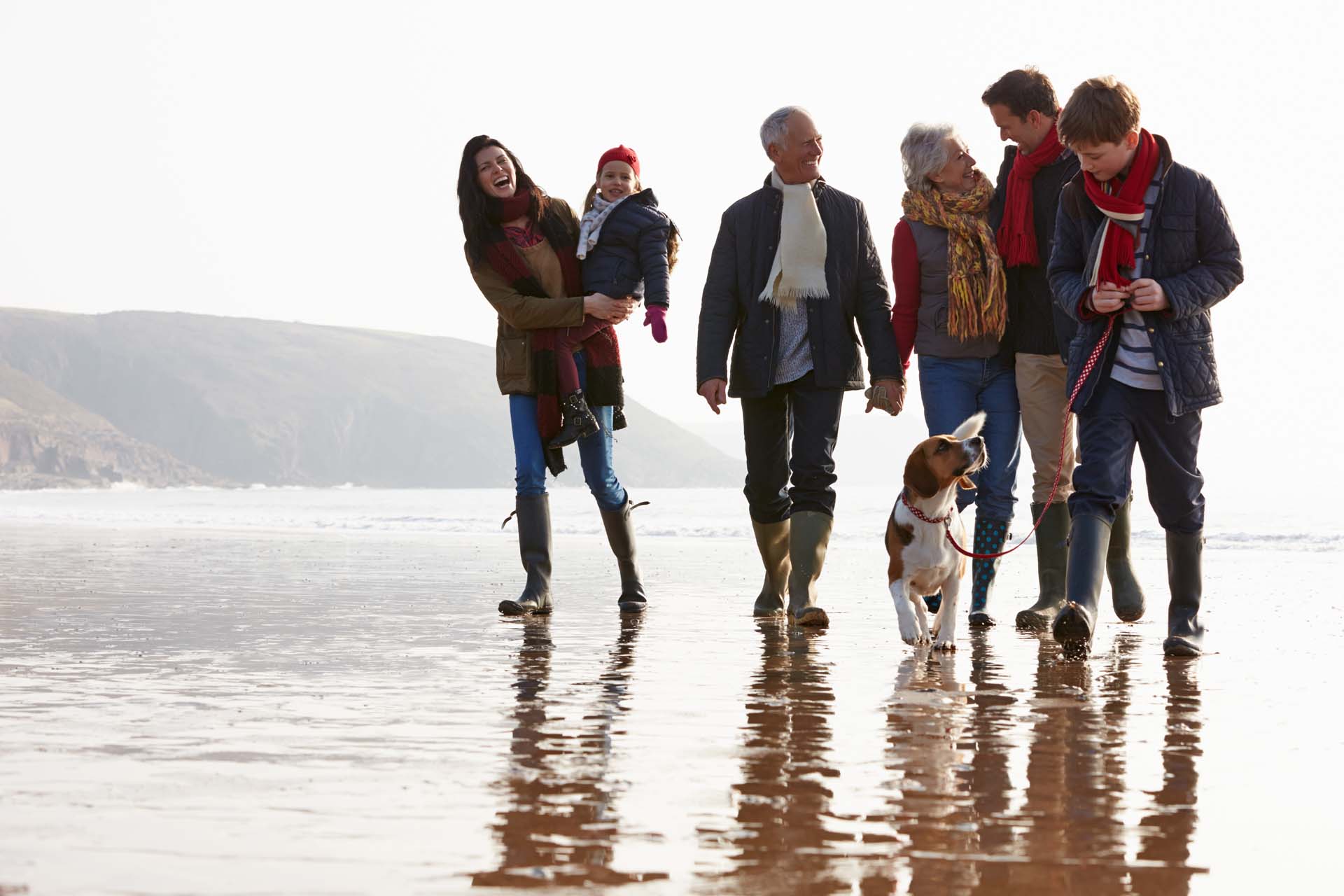 walking on the beach