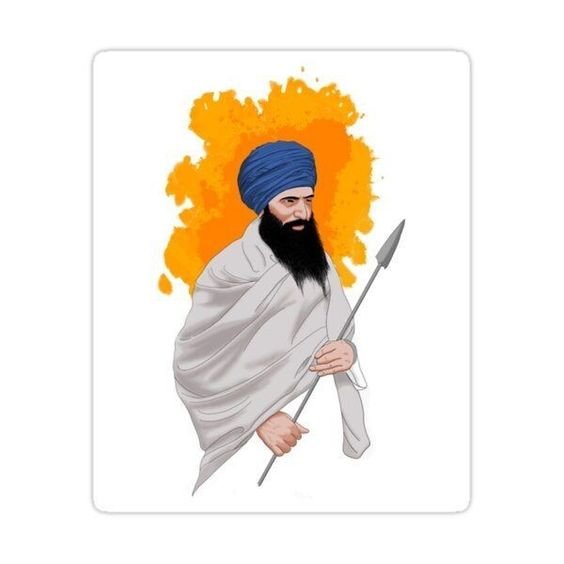 Sant Jarnail Singh Ji With Sword Photo