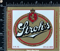 Stroh's Beer Label