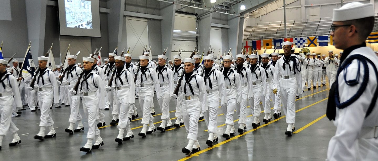 Navy Boot Camp Graduation at Great Lakes, Illinois.