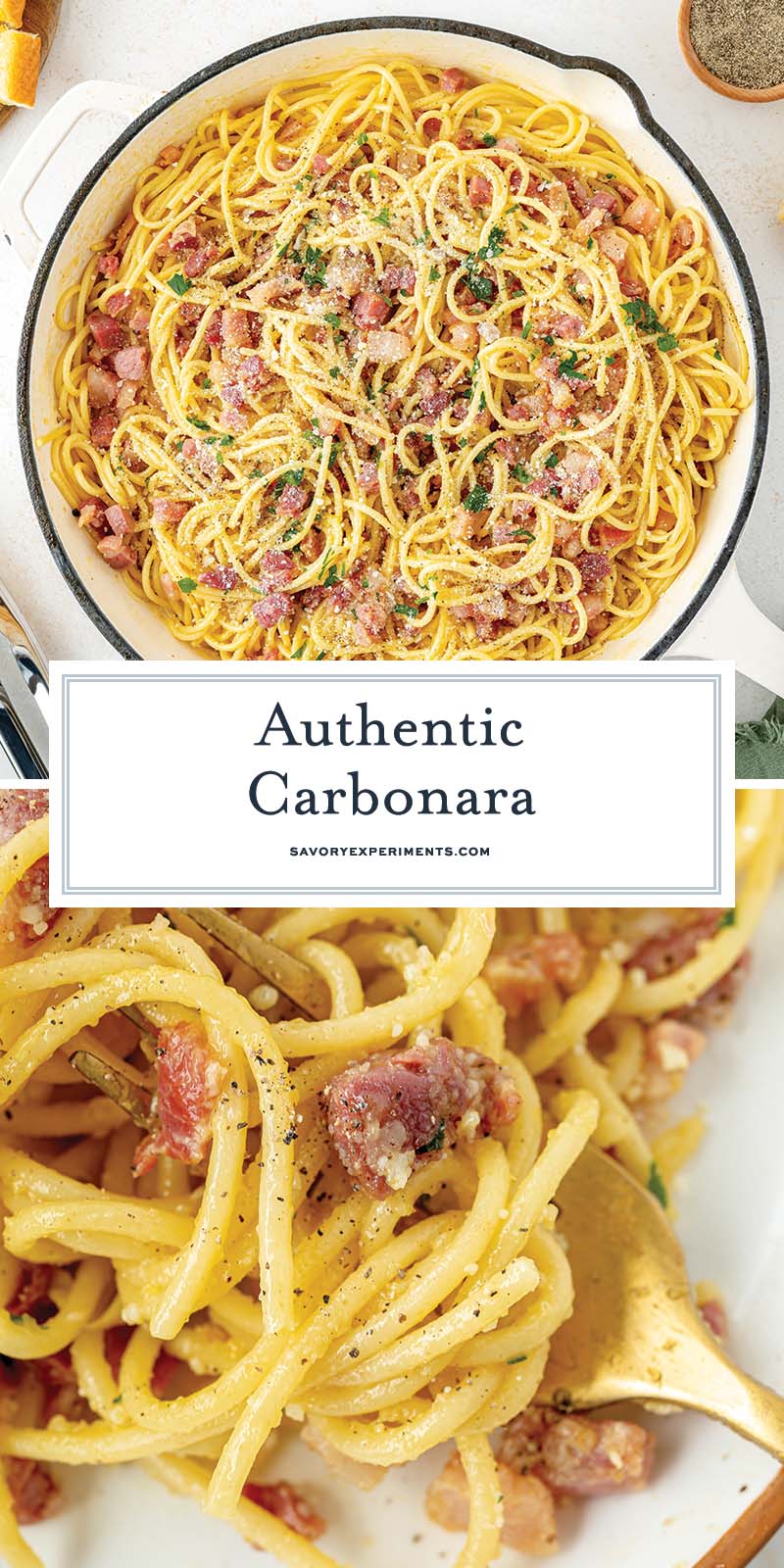 collage of carbonara