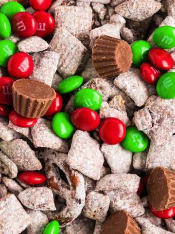 overhead close up view of reindeer chow