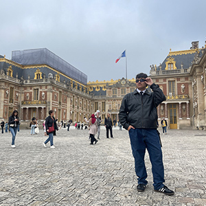 Deston Cedillo poses in Paris.