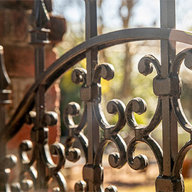 The gates on the south side of the historic Horseshoe